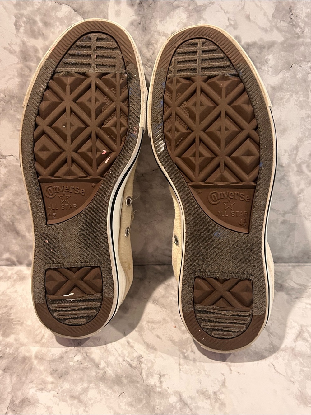 Converse Canvas Slip-On Sneakers in Off-White/Natural with Red Logo - Picture 4 of 5